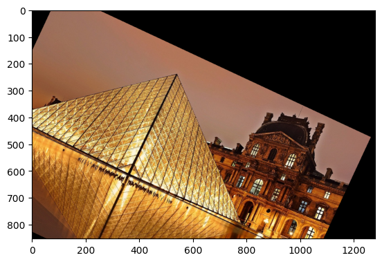 Une rotation appliquée au Louvre.